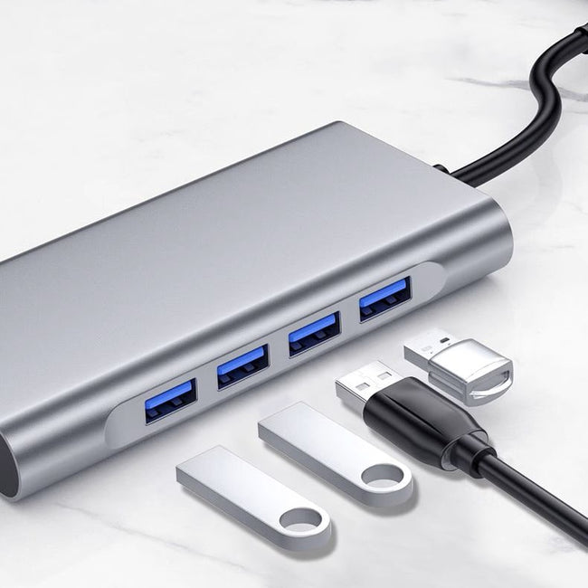 Adapter Hub Rozdzielacz 11w1 — USB-C LAN HDMI 4K D-SUB VGA AUX