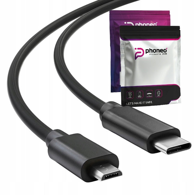 Kabel USB-C do Micro USB Phoneo® - do Ładowania i Synchronizacji Danych 2m