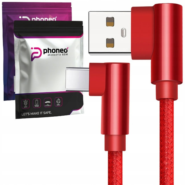 Kabel Kątowy Phoneo® Micro USB, Jeansowy - 1 Metr