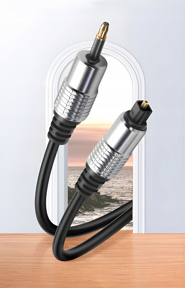 Kabel Mini TOSLINK Cyfrowy 3,5mm Audio Optyczny - Pozłacany - 5m