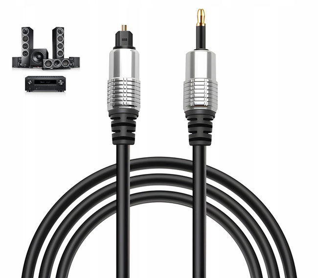 Kabel Mini TOSLINK Cyfrowy 3,5mm Audio Optyczny - Pozłacany - 5m