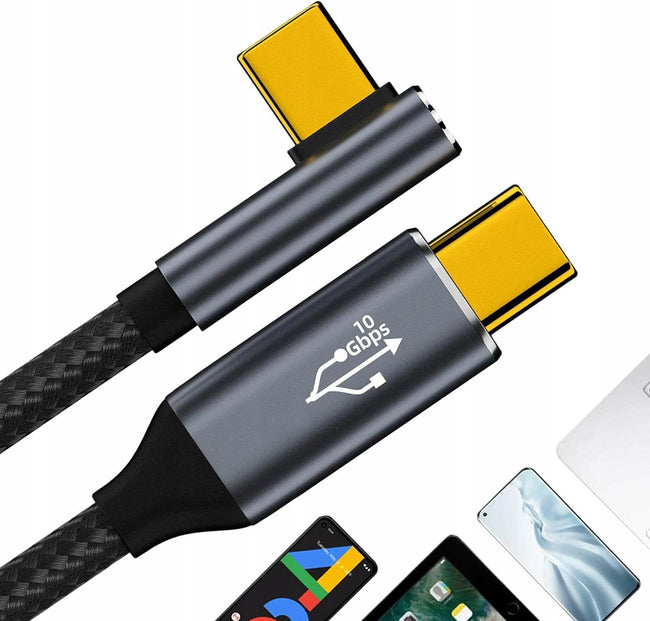 Kabel Phoneo® USB-C - USB Kątowy 90 Fast Charge 10GBPS 4K 1m