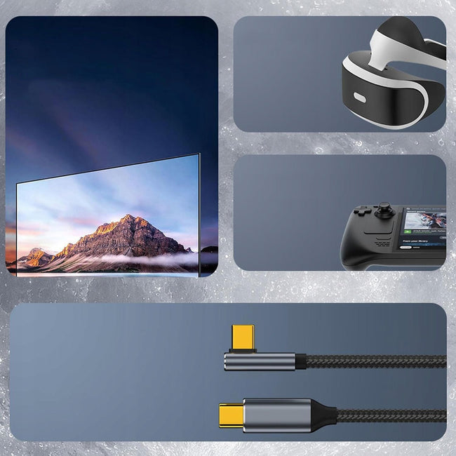 Kabel USB-C USB 3.2 Typ C - Type C Kątowy 90 Fast Charge 10GBPS 4K 3m