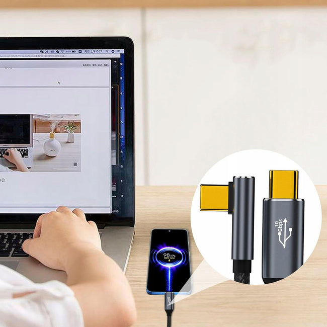 Kabel Phoneo® USB-C - USB Kątowy 90 Fast Charge 10GBPS 4K 1m