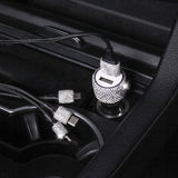 Ładowarka Samochodowa Brokatowa 2x USB 24V / 2.1A - Srebrna
