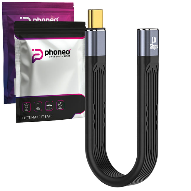 Krótki Kabel Phoneo® USB-C do USB-C Żeński 10GBPS do iPhone iPad Macbook 13cm