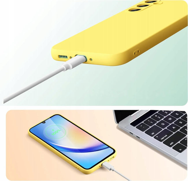 Etui Liquid Soft Silicone - Samsung Galaxy A55 5G - Żółte