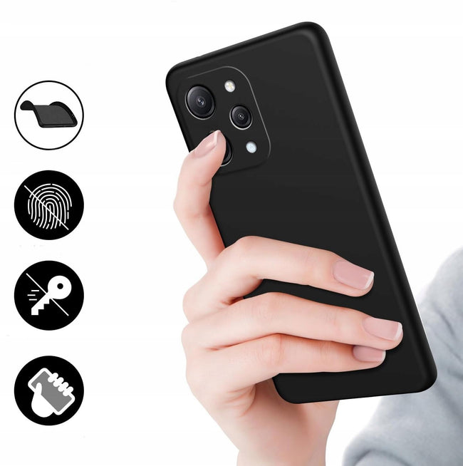 Etui Liquid Soft Silicone - Xiomi Redmi 12 4G - Czarne