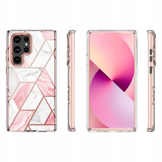 Etui Pancerne Marmur + Folia Hydrożelowa - Samsung Galaxy S23 Ultra