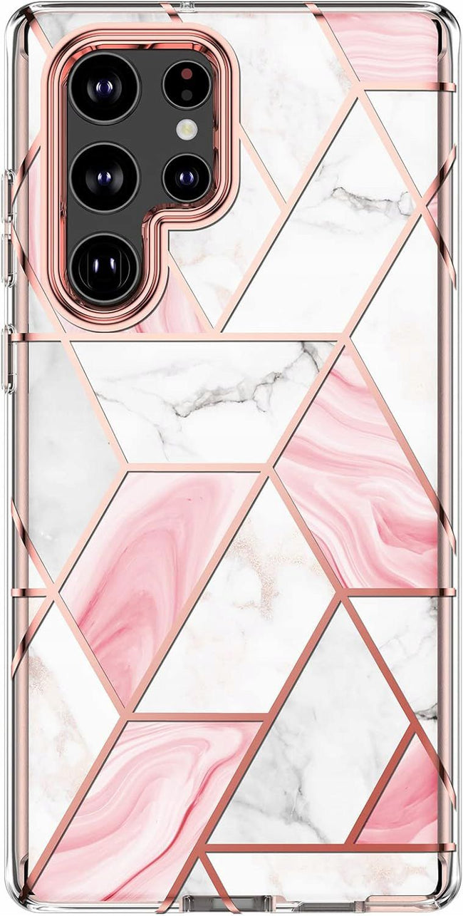 Etui Pancerne Marmur + Folia Hydrożelowa - Samsung Galaxy S23 Ultra