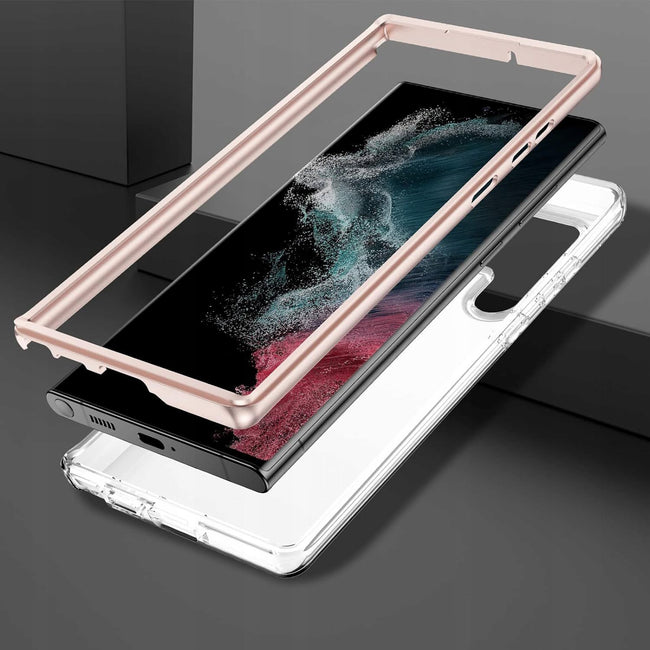 Etui Pancerne Marmur + Folia Hydrożelowa - Samsung Galaxy S23 Ultra