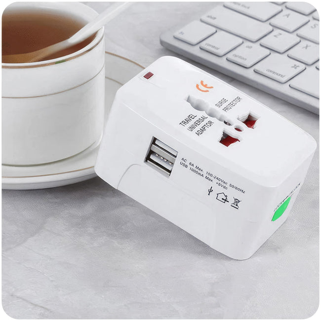 Adapter Sieciowy Wtyczka Phoneo - Przejściówka EU / UK / US / JP / AUS / NZ + 2x Port USB
