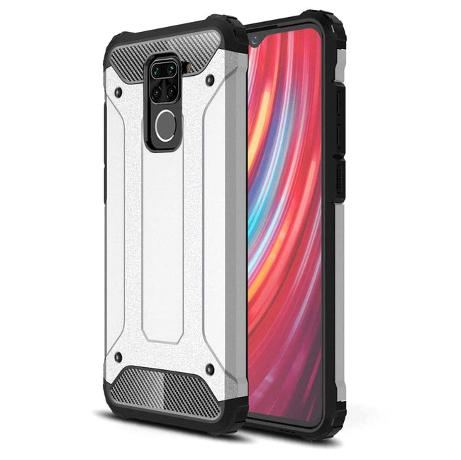 Etui Reinforced Protection Armor - Xiaomi Redmi Note 9 - Srebrny