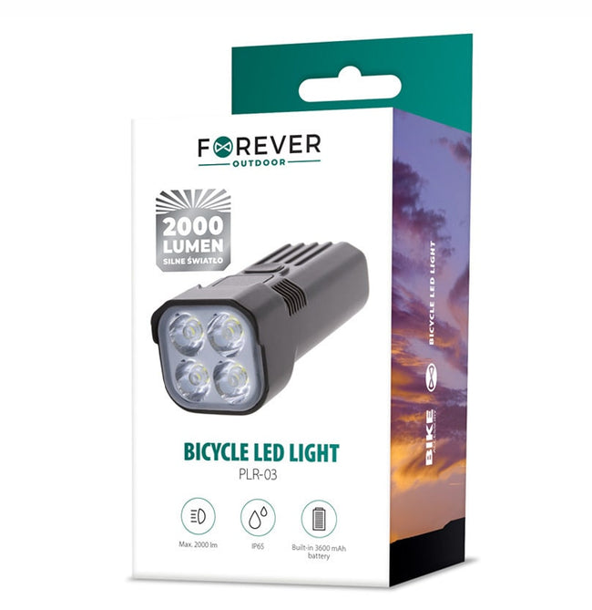 Lampka Rowerowa Przednia Led Usb 2000 Lumenów