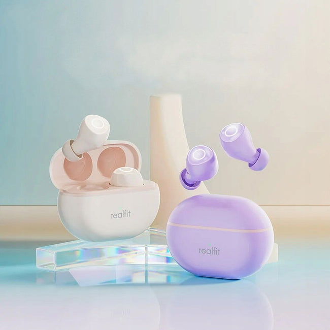 Słuchawki Bezprzewodowe Dokanałowe - Realfit F4 Mini - Czarno-Żółte