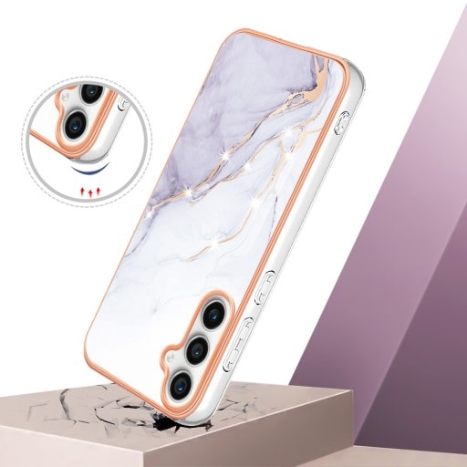 Etui Marmurowe Marble Case do Samsung Galaxy S22 - Rose Gold