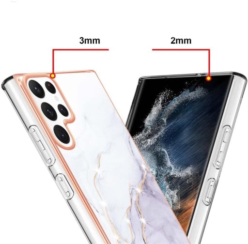 Etui Marmurowe Marble Case Samsung Galaxy S23 Ultra - Rose Gold