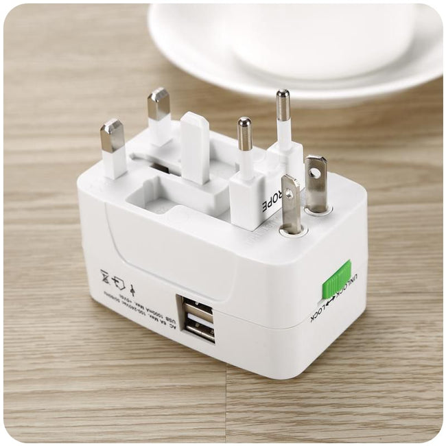 Adapter Sieciowy Wtyczka Phoneo - Przejściówka EU / UK / US / JP / AUS / NZ + 2x Port USB