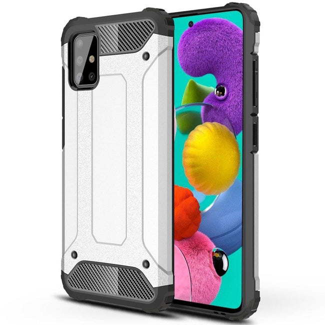 Etui Reinforced Protection Armor - Samsung Galaxy A51 4G / A51 5G - Srebrny