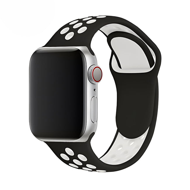 Pasek Sportowy, Opaska do Apple Watch - 42 / 44 / 45 / 49 mm - Czarno-Biały