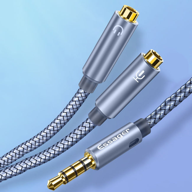 Rozdzielacz (Splitter) - Mini Jack 3,5 mm (AUX) na Słuchawki + Mikrofon