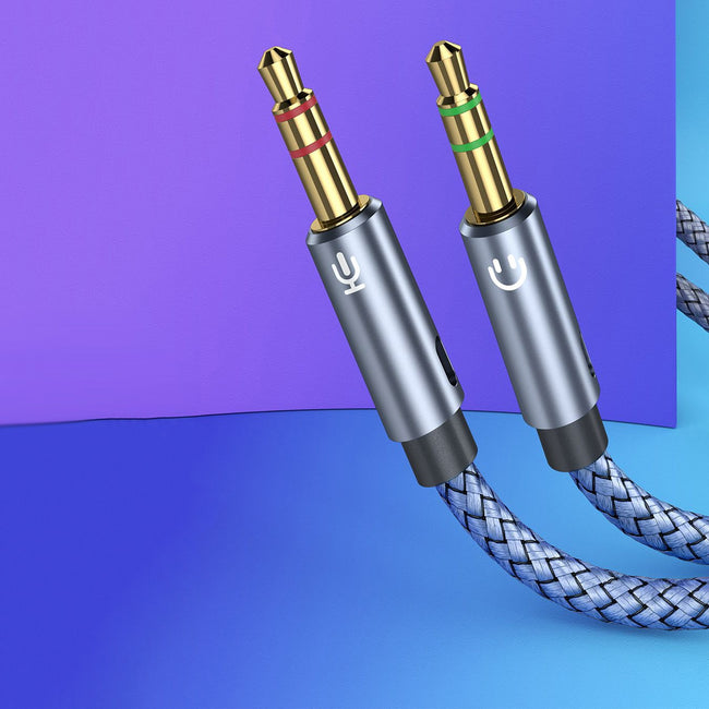 Rozdzielacz (Splitter) - Słuchawki z Mikrofonem na 2x Mini Jack 3,5 mm (AUX)