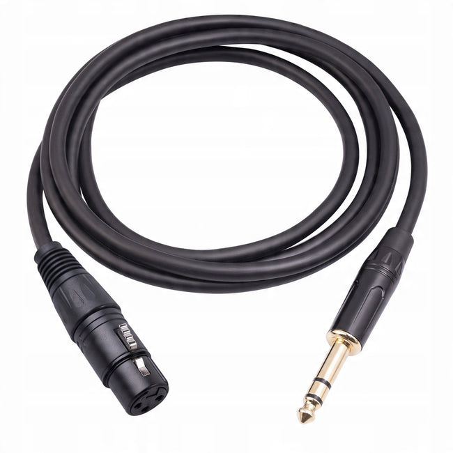 Kabel Mikrofonowy - XLR Żeński TRS Jack 6,3mm - 1m