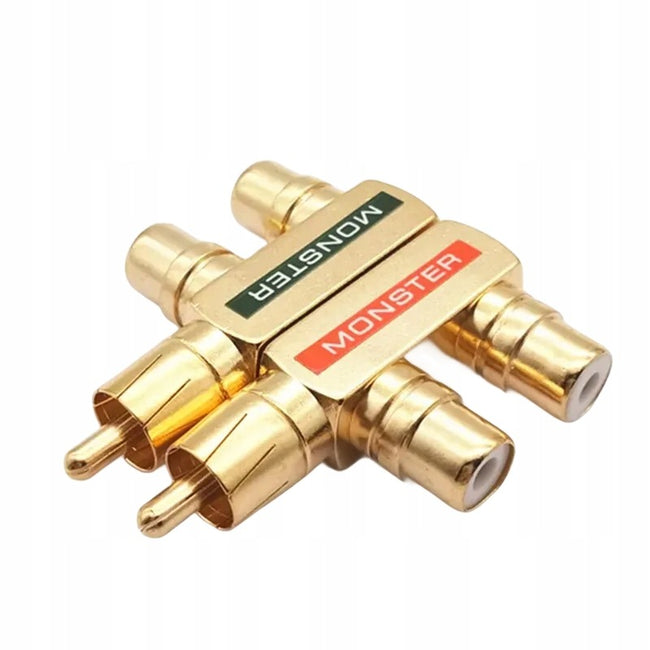 Rozdzielacz / Adapter Cinch RCA Męski do 2x Cinch RCA Żeński - 2szt.