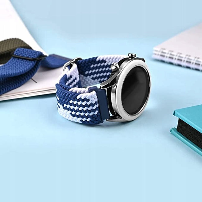 Pasek Phoneo® do Smartwatcha, Zegarka - Uniwersalny - 20 mm - Pleciony Niebiesko-Biały