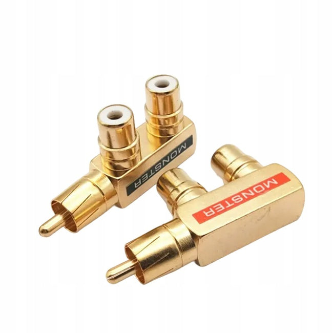 Rozdzielacz / Adapter Cinch RCA Męski do 2x Cinch RCA Żeński - 2szt.