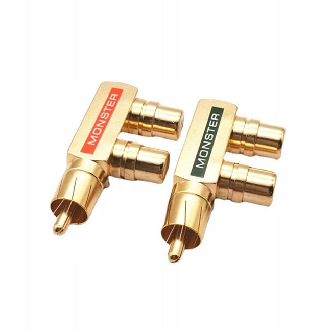 Rozdzielacz / Adapter Cinch RCA Męski do 2x Cinch RCA Żeński - 2szt.