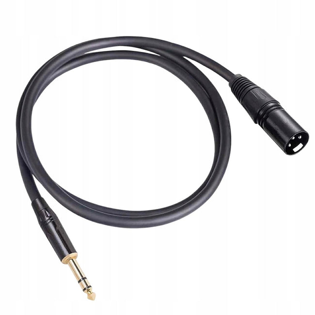 Kabel Mikrofonowy - XLR Męski TRS Jack 6,3mm - 1m