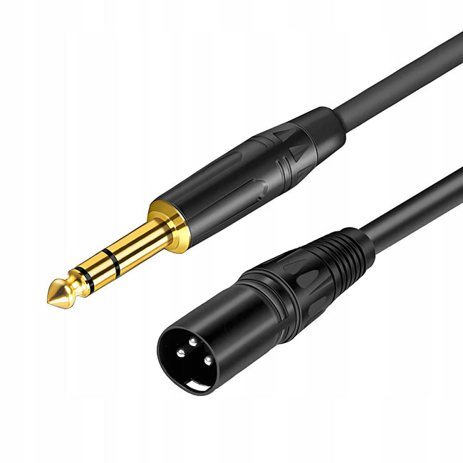 Kabel Mikrofonowy - XLR Męski TRS Jack 6,3mm - 1m