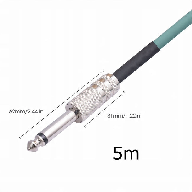 Kabel / Przewód Gitarowy Prosty - Jack 6,3mm - 1m
