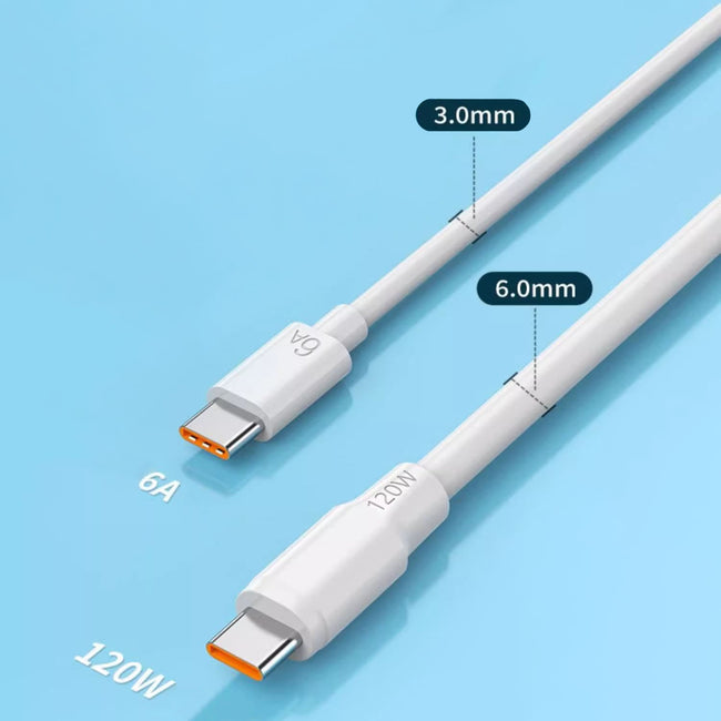 Kabel USB-C 6A - SuperCharge 120W - 1M - Gruby