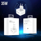Ładowarka Sieciowa Szybka (35W) 2xUSB-C do iPhone, iPad, MacBook
