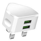 Ładowarka Sieciowa Phoneo z 2 USB - Wtyczka Angielska (UK / TYP-G)