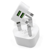 Ładowarka Sieciowa Phoneo z 2 USB - Wtyczka Angielska (UK / TYP-G)