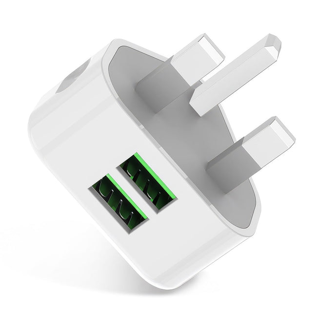 Ładowarka Sieciowa Phoneo z 2 USB - Wtyczka Angielska (UK / TYP-G)