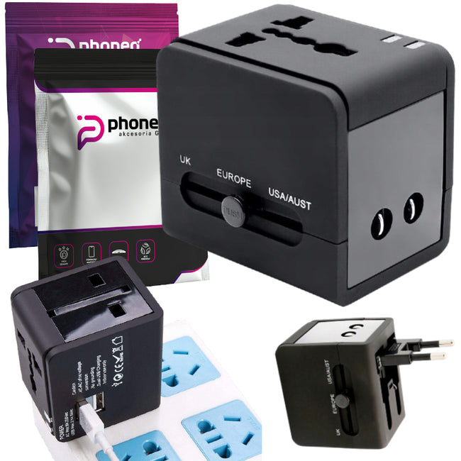 Adapter Podróżny Phoneo® Przejściówka Wtyczka EU / PL / US / UK