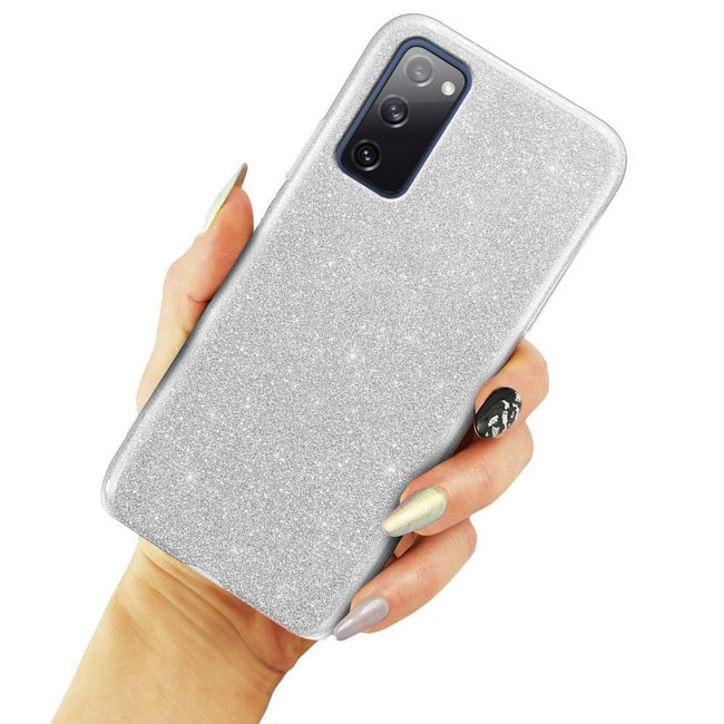 Etui Brokatowe Shine Case - Xiaomi Redmi Note 10 Pro / 10 Pro Max - Srebrny
