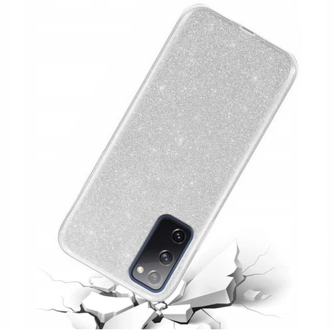 Etui Brokatowe Shine Case - Xiaomi Redmi Note 10 Pro / 10 Pro Max - Srebrny