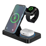 Ładowarka Bezprzewodowa Indukcyjna iPhone (Apple Watch, AirPods) - 4w1 - Czarna