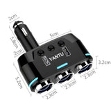 Trójnik / Rozgałęźnik Gniazda Zapalniczki, Ładowarka Quick Charge 2x USB, LED