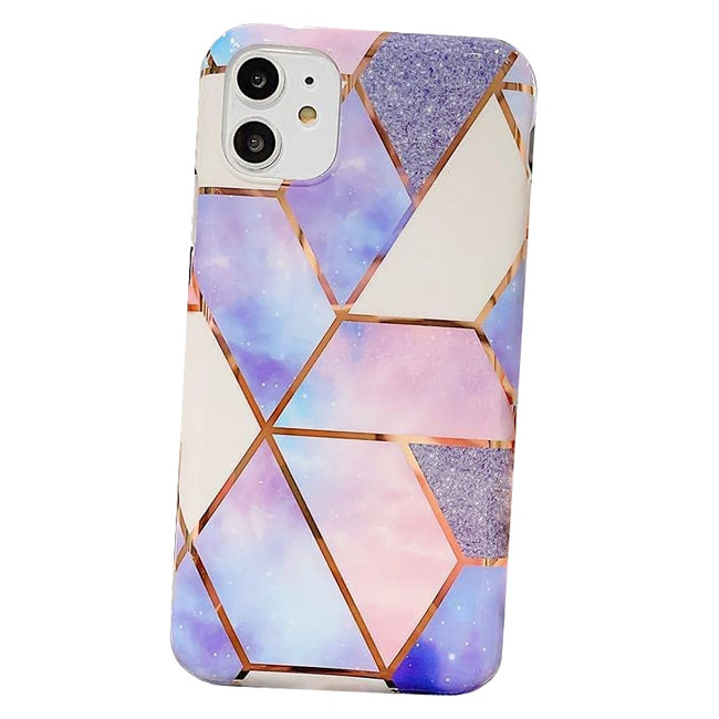 Etui Marble Gold Case - iPhone 11 - Fioletowy
