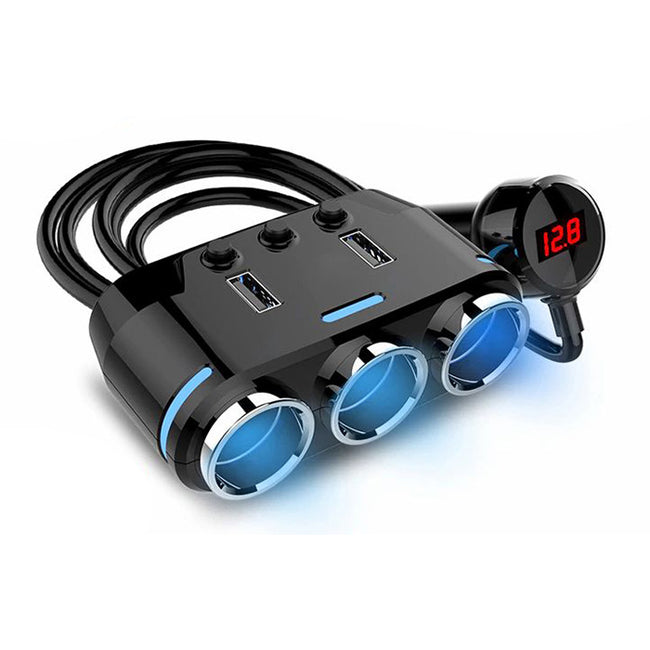 Trójnik / Rozgałęźnik Gniazda Zapalniczki, Ładowarka Quick Charge (USB x2), LED