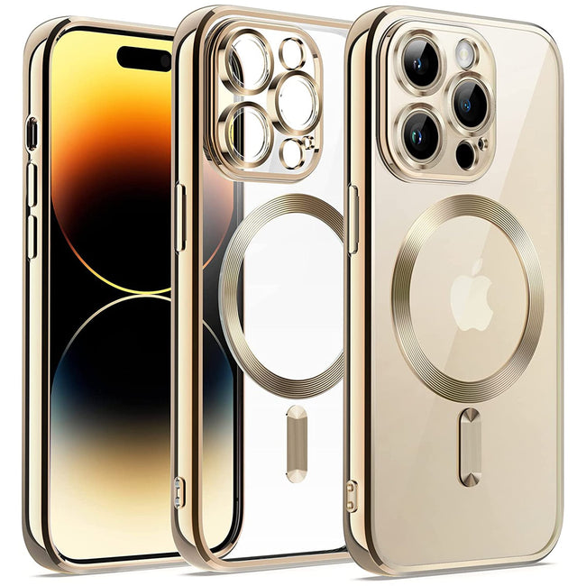 Etui Silikonowe Camera Protect do Magsafe - iPhone 14 Pro - Złoty