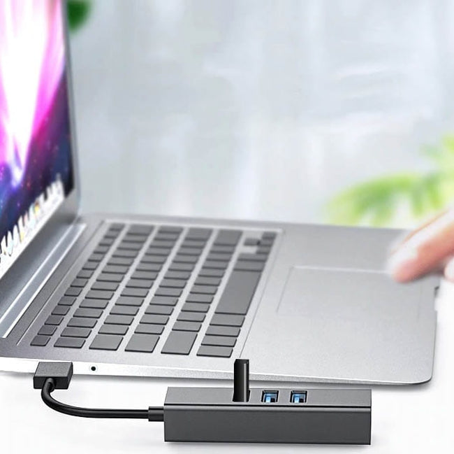 Karta Sieciowa USB 3.0 + Hub (3x USB), Gigabit Ethernet, RJ45