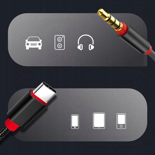 Kabel Adapter USB-C do Mini Jack (3,5 mm) - 1 Metr
