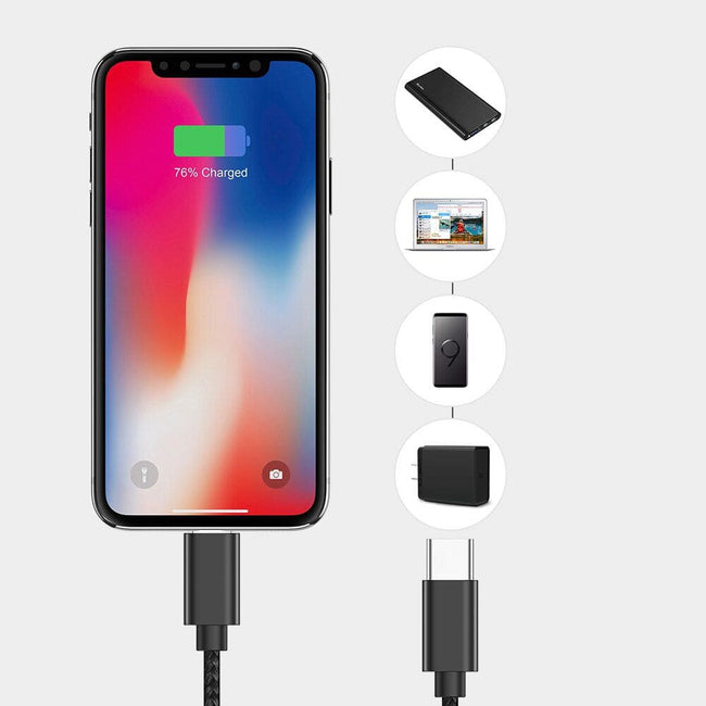 Kabel Phoneo® USB-C -> Lightning (iPhone, iPad, etc.), Oplot - 1 Metr